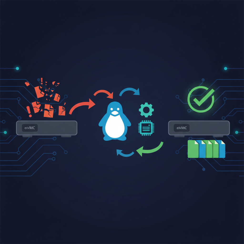 emmc 드라이브에서 linux 설치 에러